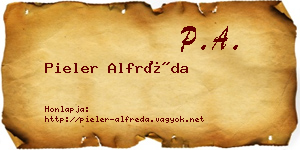Pieler Alfréda névjegykártya